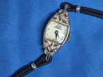Vintage 1950S Girard Perregaux Ladies Watch Solid 14K White Gold, Diamonds, Box. Fixed Price $1195.00.
