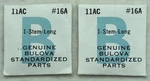 Vintage Genuine Bulova Watch Long Winding Stem 11AC #16A, Lot Of 2 Sealed Nos. Fixed Price $19.99.