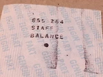 Nos Elgin 21/0 Grade 655 Balance Staff Parts Spares Repairs. Fixed Price $19.95.