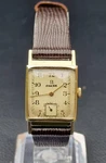 Vintage Omega Gold Plated Watch Cal. R17.8 Tank Style 1940S, 21X26MM.. Fixed Price $873.15.