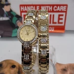 401 Elgin Women's Quartz Watch Gold Tone With Diamond Accents EM846B,. Fixed Price $45.00.