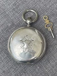 1880 New Haven Pocket Watch Coin Silver Hunter Military Dial Key Wind Runs. Fixed Price $220.00.