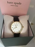 Kate Spade Black Leather Women Metro Monogram Watch "l" New. Fixed Price $97.50.
