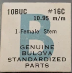 Nos New Genuine Bulova Cal. 10BUC - # 16C 10.95 Mm Female Stem Watch Part. Fixed Price $11.99.