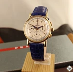 1949 Vintage Omega 2439 Chronograph 14K Gold Cal 321 Box Blue Art Deco Serviced. Fixed Price $13999.99.