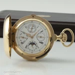 Ditisheim High Fine Astronomical Swiss Pocket Watch, 18K Gold Wood Box 1890. Fixed Price $54500.00.