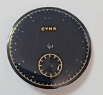 Nos Cyma 27MM Black Gilt Watch Dial Blank R.458 Era Sub Seconds - G70. Fixed Price $79.95.