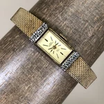 Vtg Jules Jurgensen Women Diamonds Milanese Band Mechanical Wind Watch 6 1/4". Fixed Price $84.95.