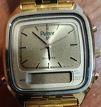 Vintage Pulsar Mens Analog Digital Watch Y652-5310 Gold Tone. Fixed Price $74.99.