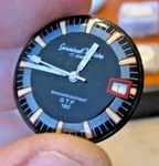 Vtg Germinal Voltaire Gtf 180, 17 Jewel Mens Watch Black & Red Dial Movement. Fixed Price $35.00.