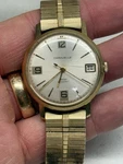1973 Caravelle By Bulova 7J With Date Water Resistant 11DPD Movement Wristwatch. Fixed Price $35.00.