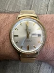 Vintage Gruen Men's Automatic Watch 731CD 17JEWELS Rocket Second Hand 1970S. Fixed Price $199.99.