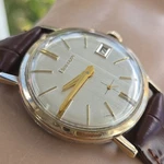 Vintage Bulova Date King Men's Manual Wind Watch 11BLD Linen Dial 1969. Fixed Price $269.00.