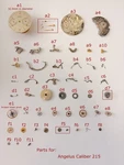 Angelus Cal 215 Chronograph Watch Movement Part Balance Fork Dial Hands Sub. Fixed Price $165.00.