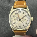 Longines Chronograph Monopusher 13.33Z 14K Green Gold Case. Fixed Price $15500.00.