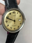 Vintage 1975 Timex Viscount Automatic Watch 35MM Rare Textured Linen Dial Works. Fixed Price $65.00.