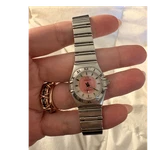 Omega Constellation Women's Stainless Steel Pink Dial Swiss Made Watch. Fixed Price $599.00.