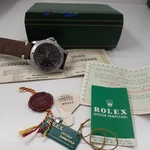 Exotic Rolex Submariner 40 Mm Gilt Lines Dial Pointed Case Steel Watch 5512. Fixed Price $84900.00.