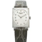 Longines Watch Vintage White Gold Diamond Dial - Inventory 5583 24MM X 29MM. Fixed Price $2599.00.