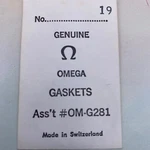 Genuine Omega Back Gasket No. 19 Ass't #OM-G281.OPEN Package. Fixed Price $16.20.