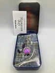 Hampton Bay Ladies Pocket Watch W/chain Purple & Silver Tone Horseshoe Dial-nib. Fixed Price $19.99.