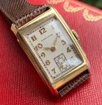 1940 Hamilton Grade 980 Stepped Case 10K Gold Filled Art Deco Wristwatch. Fixed Price $450.00.