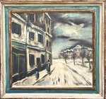 Vtg 1920'S Impressionistic Snowy Street Scene O/b Signed Maurice Utrillo, V.!. Fixed Price $5499.99.