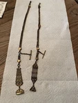 Pair Same Family Antique Victorian Pocket Watch Chains Very Fancy Late 1800S. Fixed Price $450.00.
