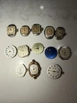 Vintage Lot 13 Watch Movements/parts 17 Of Antique Geneve/elgin/seiko And More. Fixed Price $120.00.