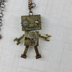 Steampunk Watch Parts Robot Mixed Metal Pendant Necklace 24". Fixed Price $65.45.