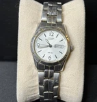 Vtg Citizen Watch Women 25MM Silver Tone 1002-S047438 Date Day New Battery 6.25". Fixed Price $30.00.
