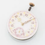 Longines Pocket Watch Movement - Fancy Dial Good Balance Beautiful Pink. Fixed Price $135.00.