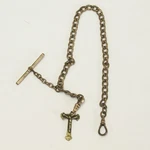 Antique Pocket Watch 12 Inch Chain & Compass Crucifix Fob. Fixed Price $120.00.