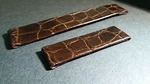 Original Must Cartier Band 16/14MM Shiny Brown Crocodile, For Deployment Buck. Fixed Price $180.00.
