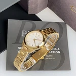 Bulova Sutton 97P150 White Diamond Dial Gold Bracelet Women's Quartz Watch 28MM. Fixed Price $100.00.